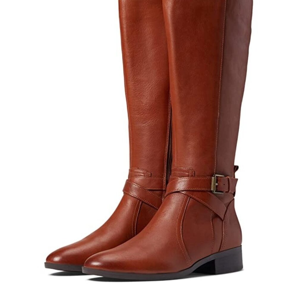 Rena Womens Zipper Wide Calf Knee-High Boots